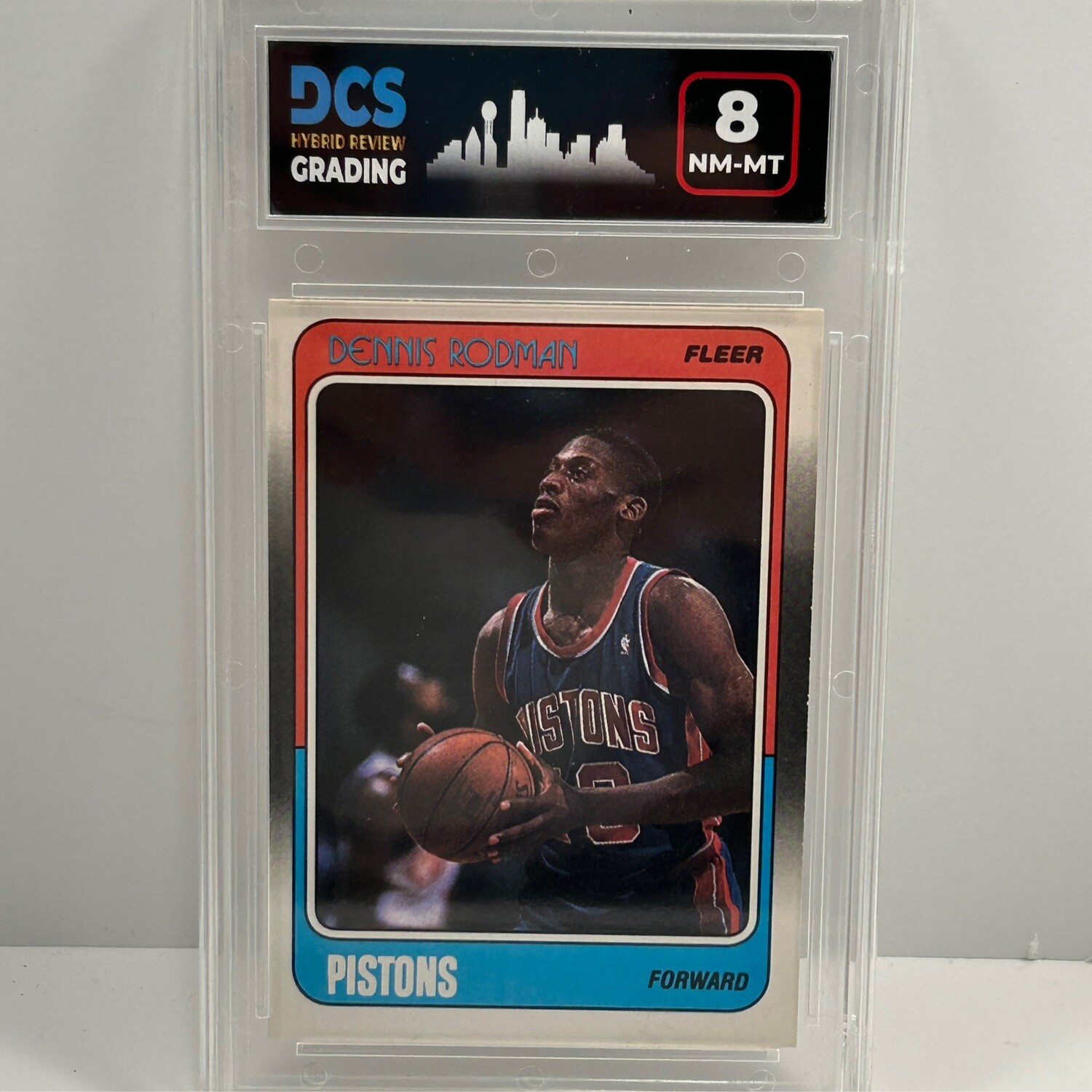 1988 Fleer Basketball Dennis Rodman #43 DCS grade 8