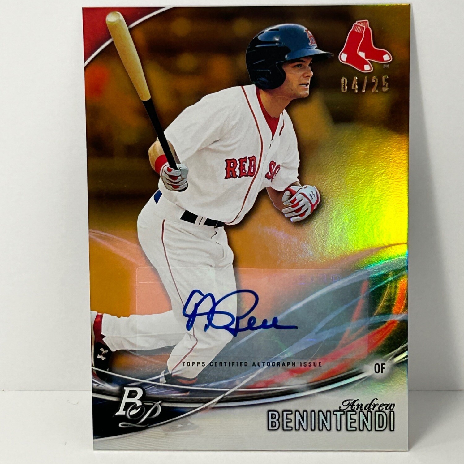 2016 Bowman Platinum Orange Auto Andrew Benintendi Rookie RC #d/25