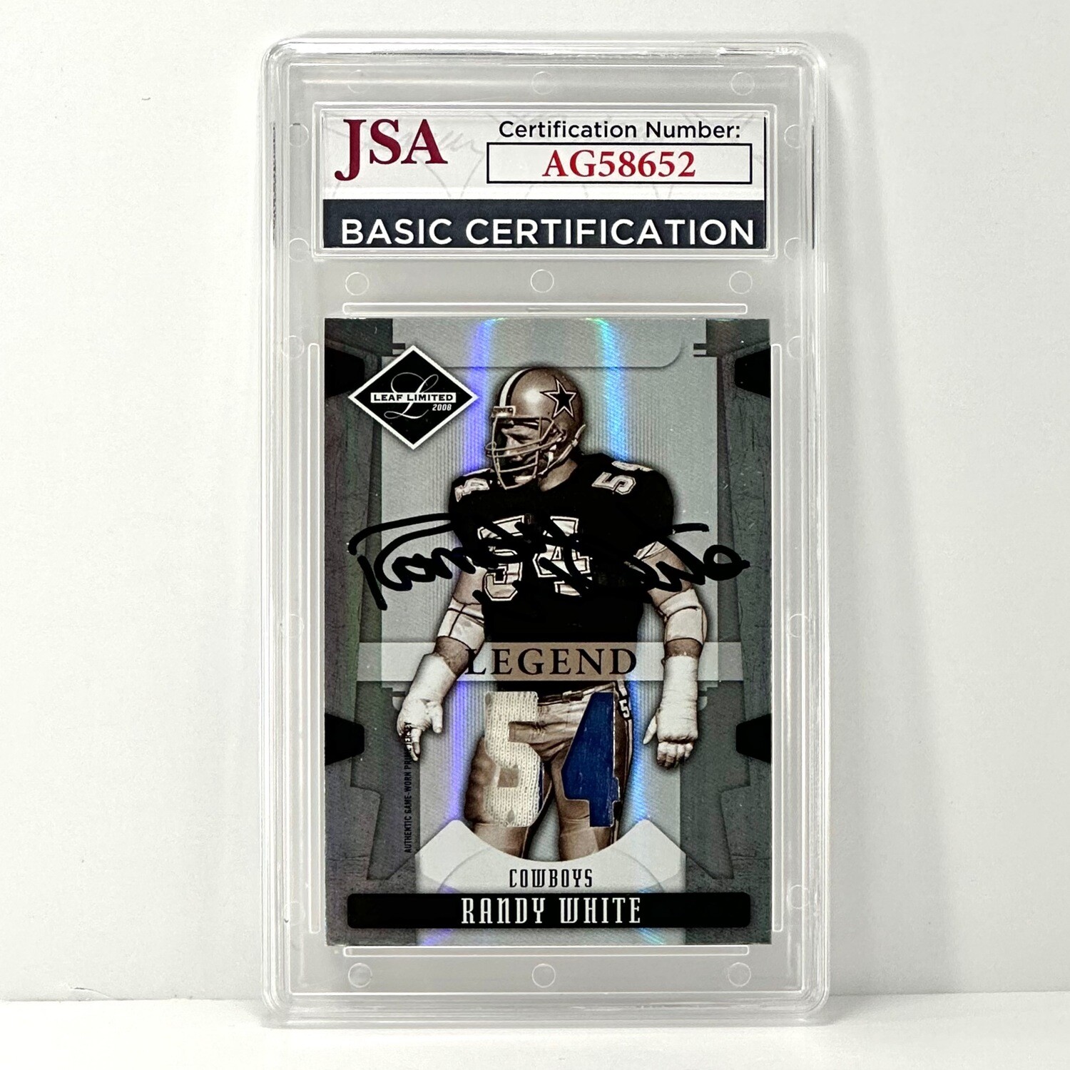 2008 Leaf Limited Legends 54 Randy White/54 Autograph JSA Authenticated