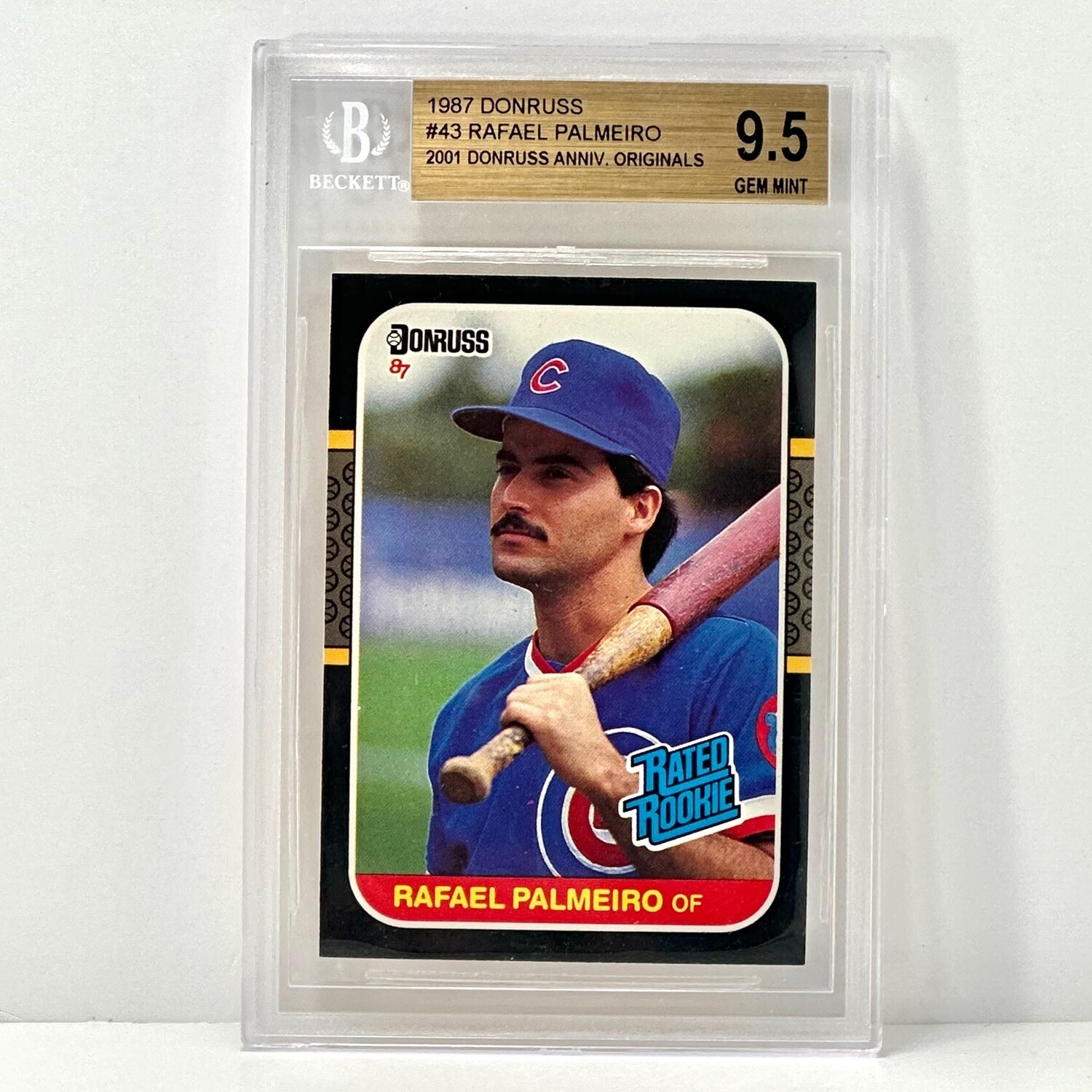 1987 Donruss 2001 Anniversary Originals Buybacks Rafael Palmeiro #43 BGS 9.5