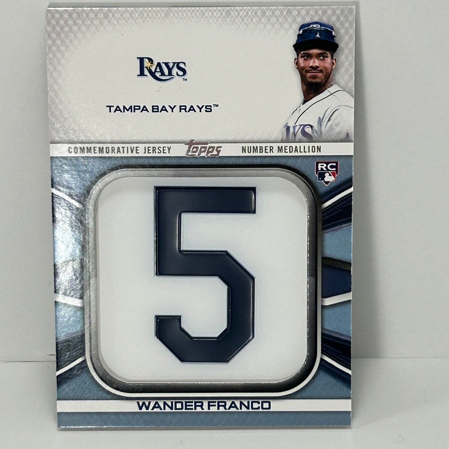 2022 Topps #JNM-WF Wander Franco RC Jersey Number Medallion patch Rookie Card