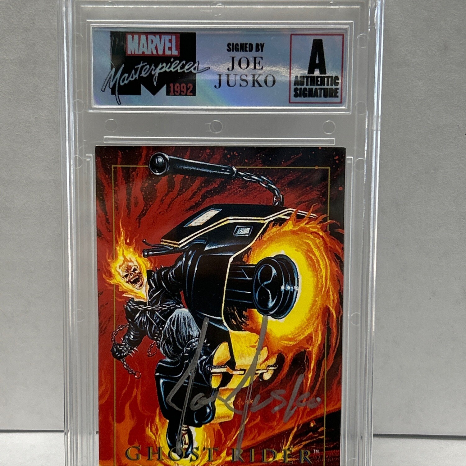 1992 Marvel Masterpieces Ghost Rider Signed by Joe Jusko JSA Certified  DCS Authentic