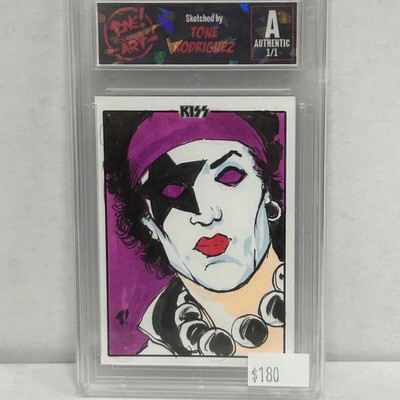 Paul Stanley Tone Rodriguez Kiss Sketch Card 1/1 Trading card set