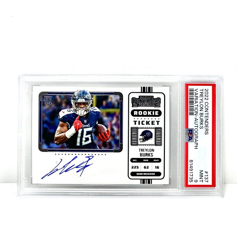 Treylon Burks 2022 Contenders Rookie Ticket Variation On Card Auto PSA 9