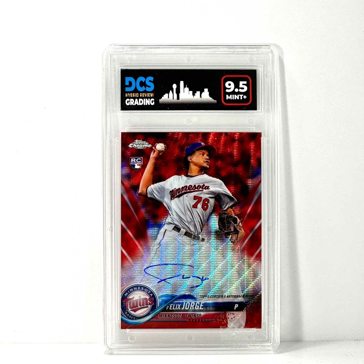 2018 Topps Chrome #RA-FJ Felix Jorge Red Refractor DCS 9.5