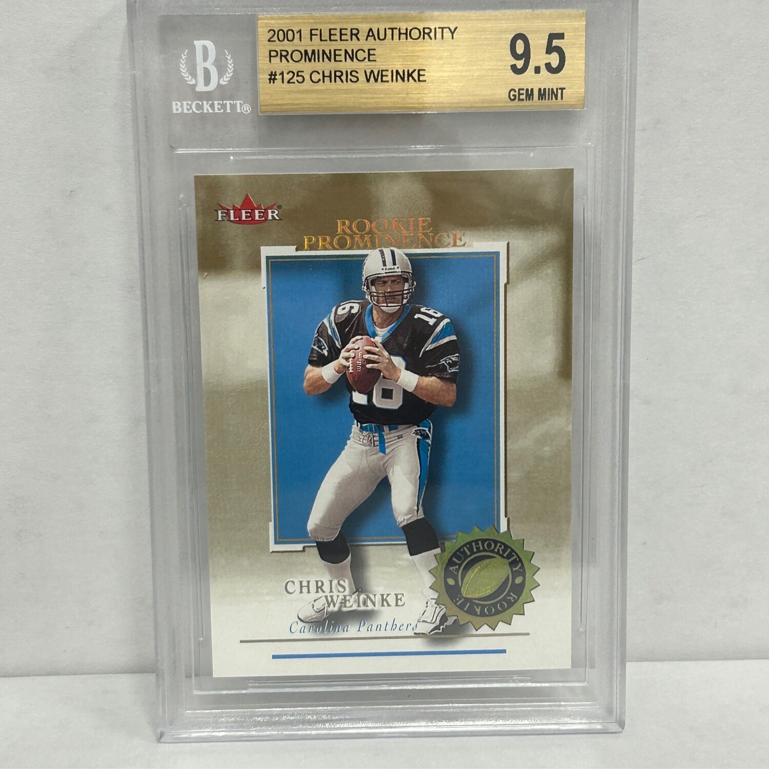 2001 Fleer Authority Prominence #125 Chris Weinke  Beckett 9.5