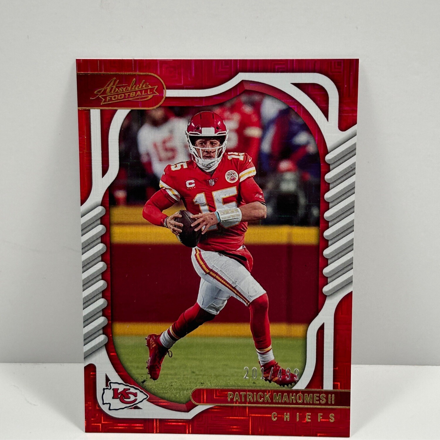 2022 Absolute Football  Patrick Mahomes Red Squares 201/499
