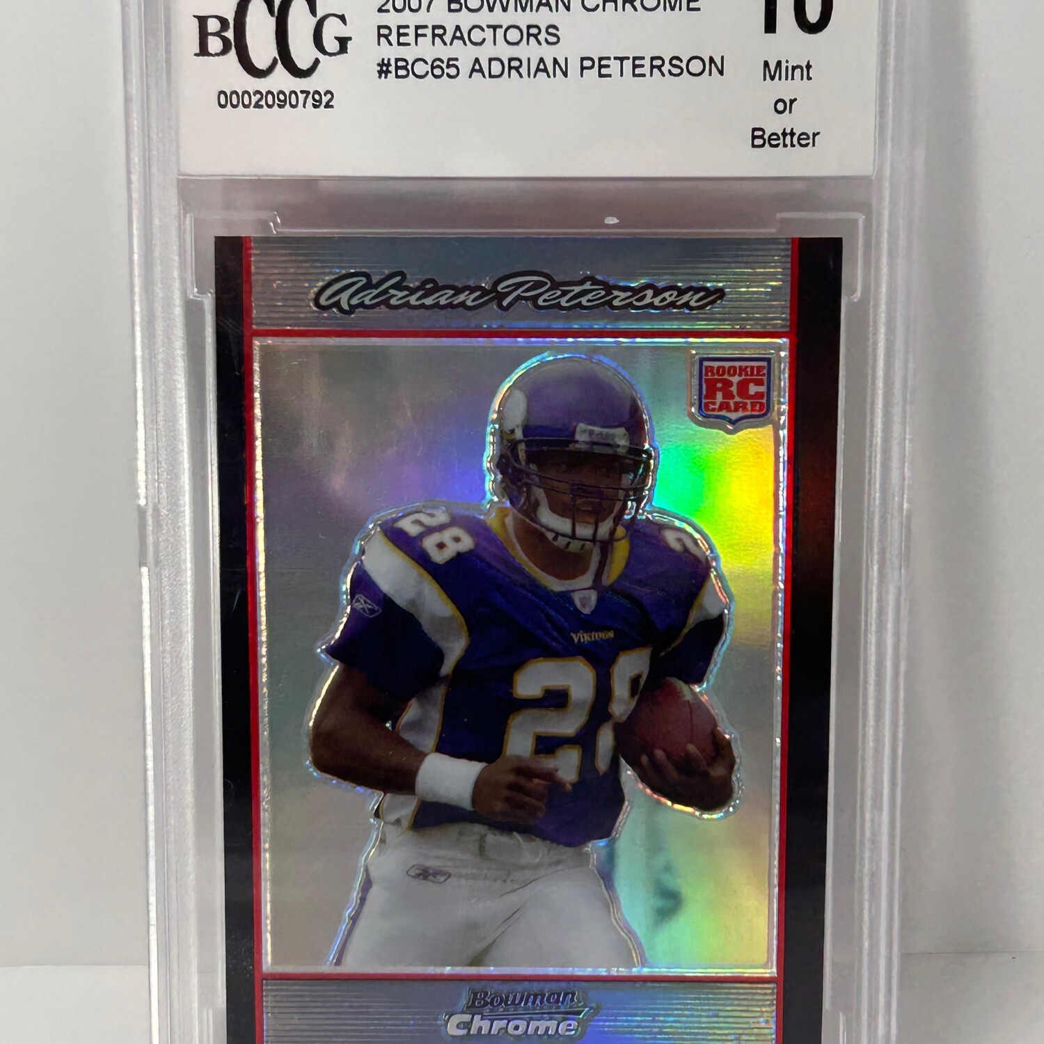 2007 Bowman Chrome Refractors Adrian Peterson BCCG 10