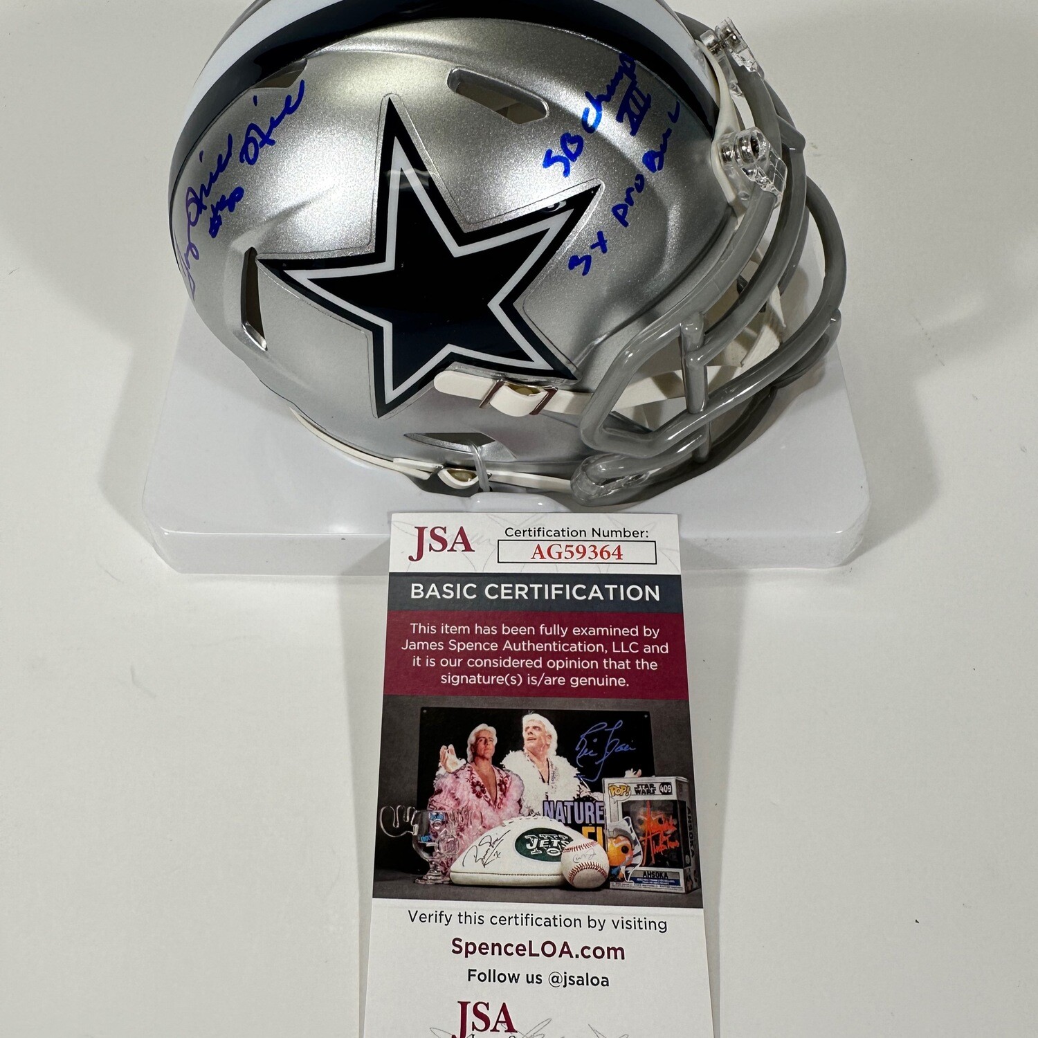 Billy Joe Dupree Dallas Cowboys Autographed Speed Mini Helmet w/2 Inscriptions JSA Authenticated