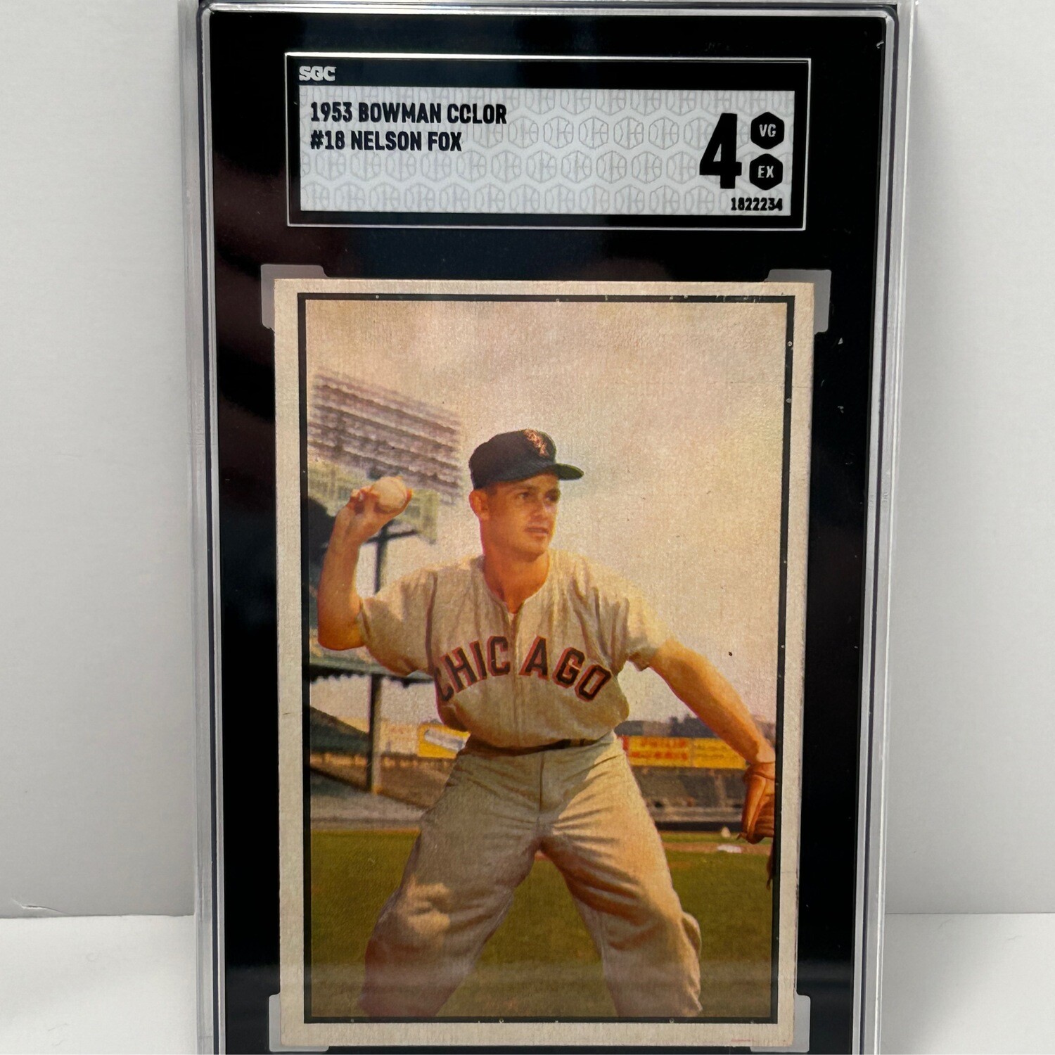 1953 Bowman Color #18 Nelson Fox SGC4