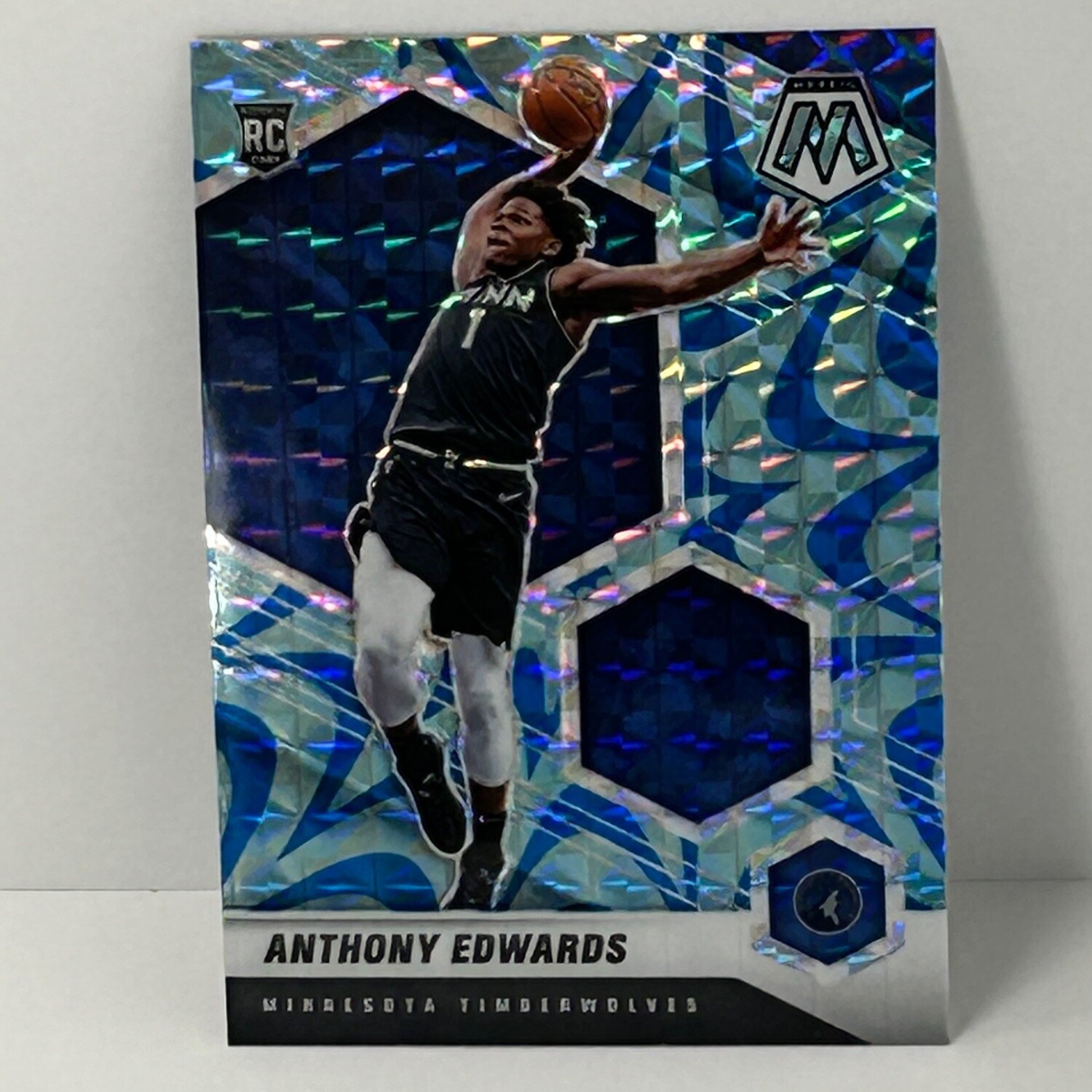 2020-21 Panini Mosaic Anthony Edwards Blue Reactivce