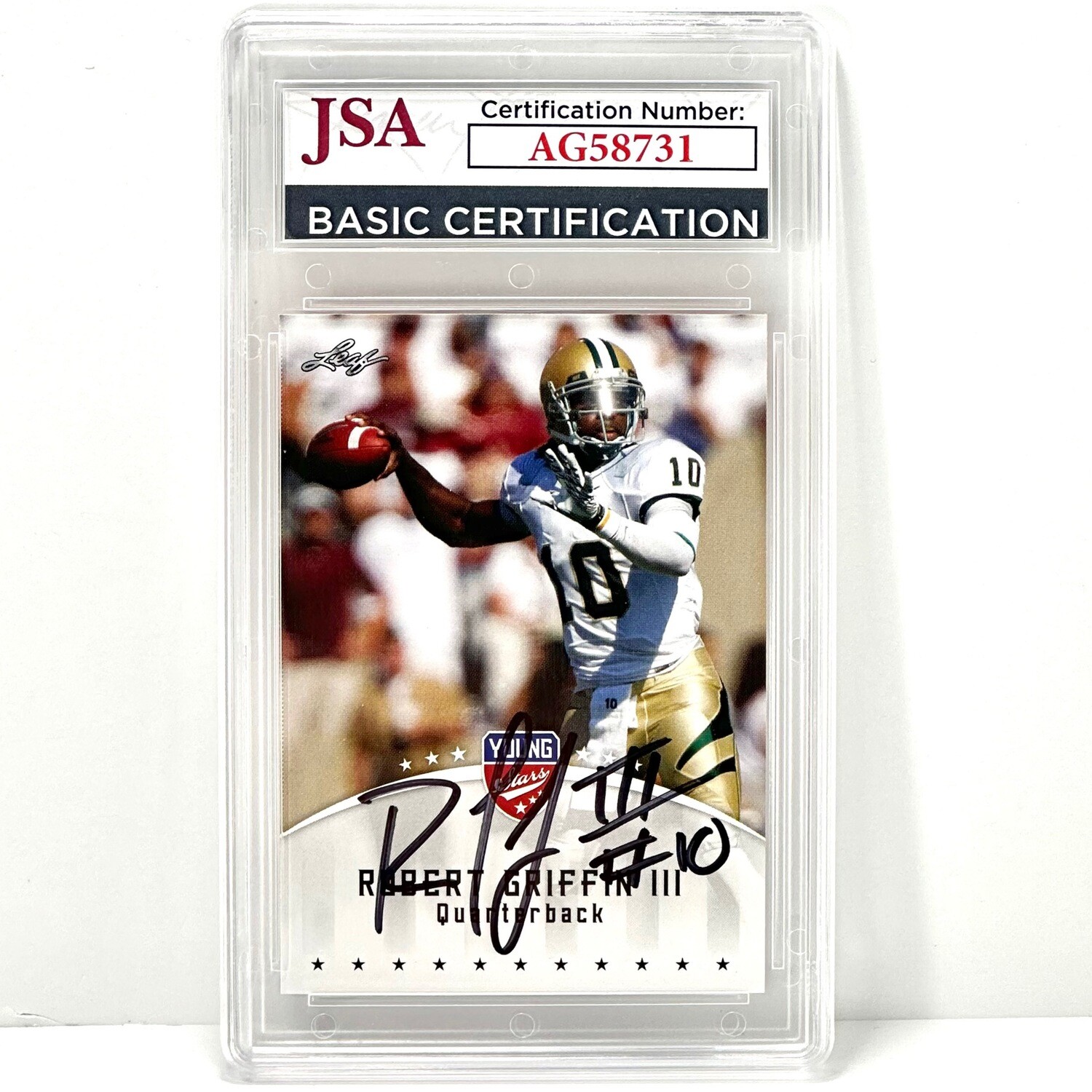 2012 Leaf Young Guns Robert Griffin In Person Autograph JSA Authentication