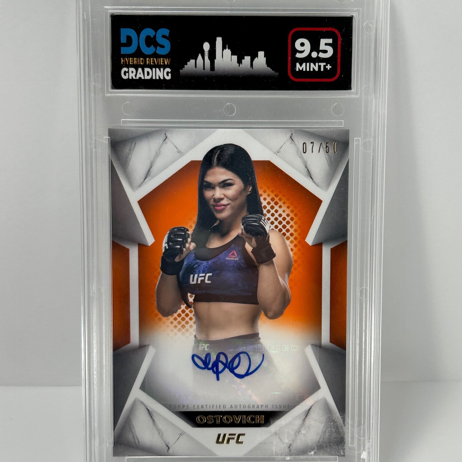 2020 TOPPS UFC STRIKING SIGNATURES RACHAEL OSTOVICH AUTO /50 DCS 9.5