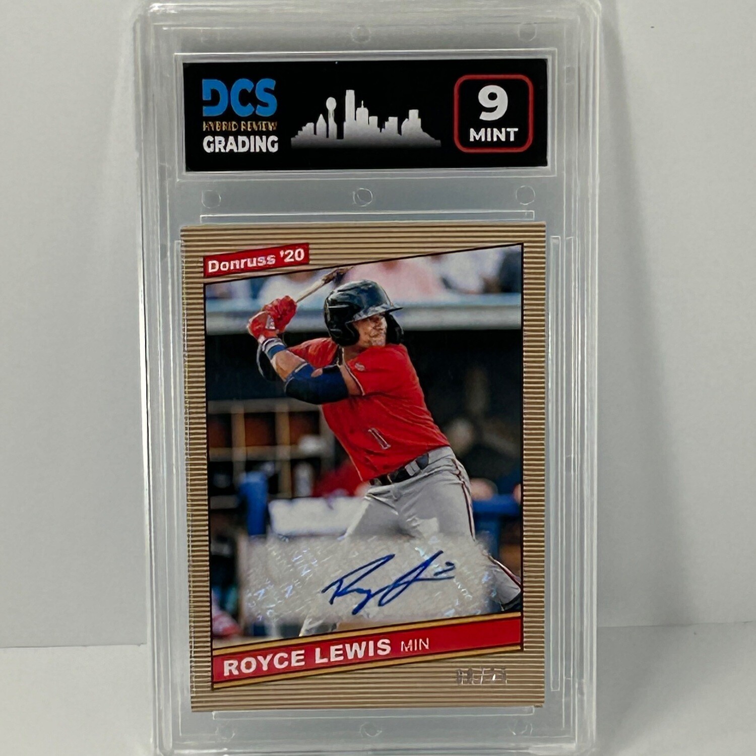 2020 Royce Lewis RC Auto Panini Donruss Retro 1986 #86S-RL Autograph Twins /25 DCS 9