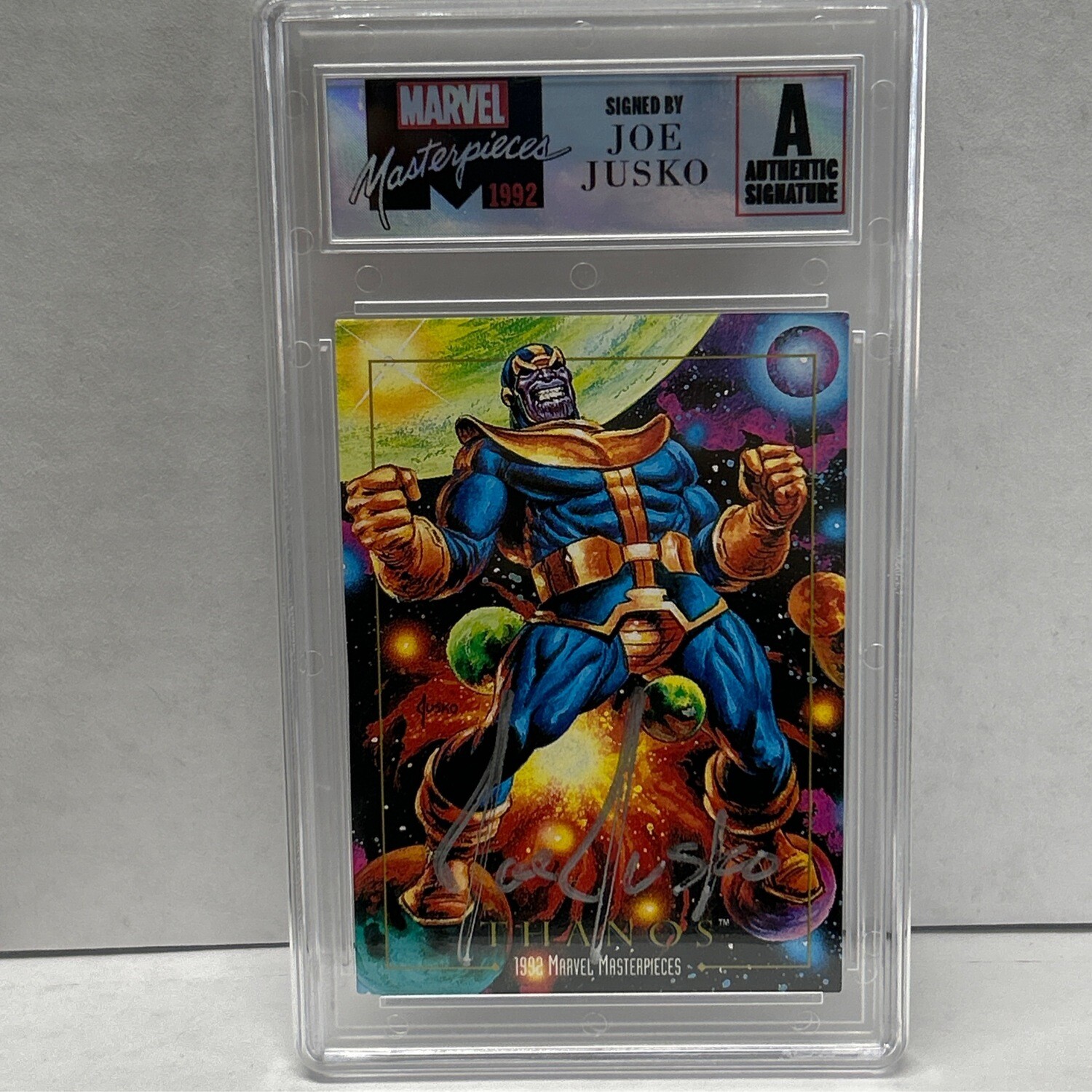 1992 Marvel Masterpieces Thanos signed by Joe Jusko JSA Certified  DCS Authentic