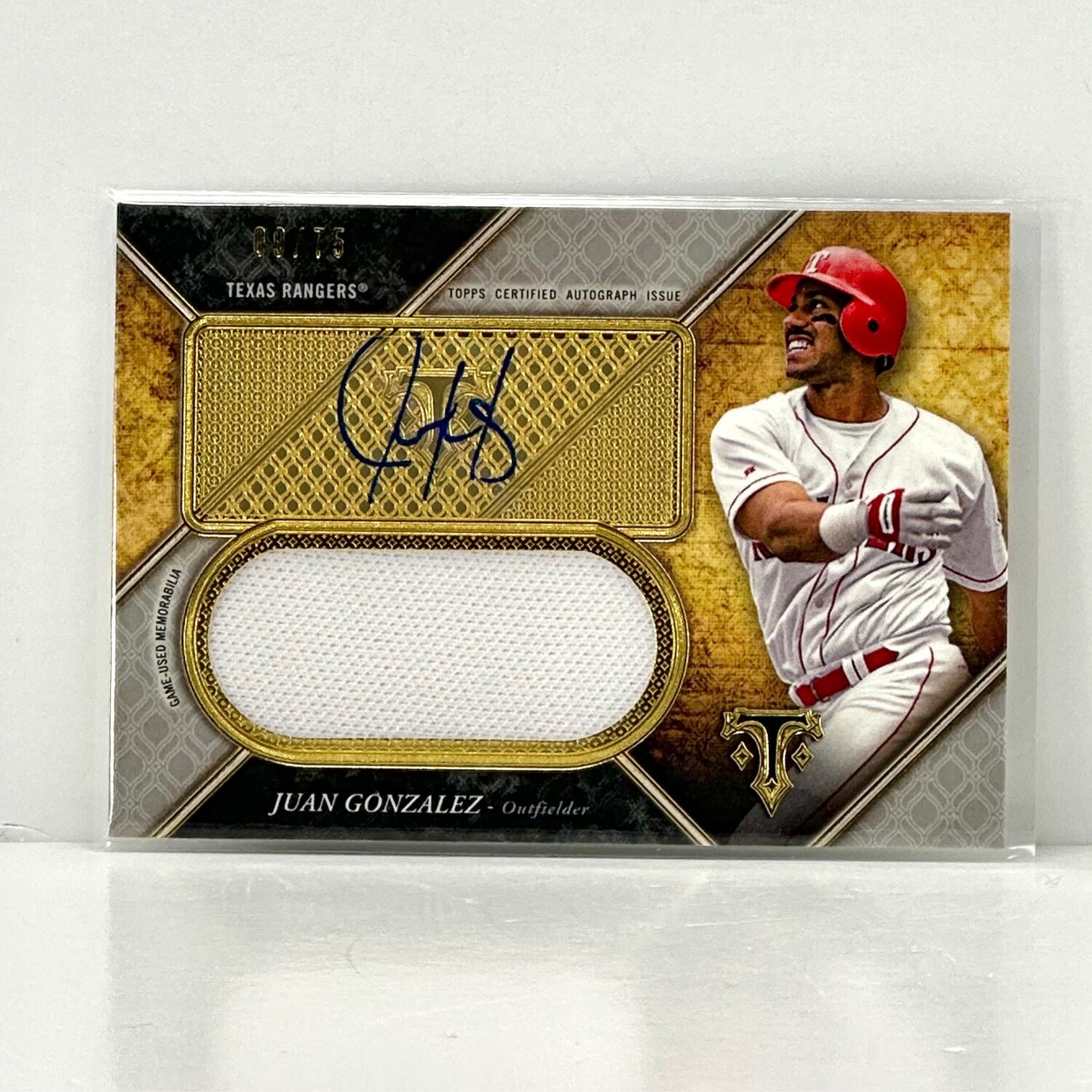 2017 Topps Triple Threads Unity Jumbo Relics #d / 75 Juan Gonzalez Auto