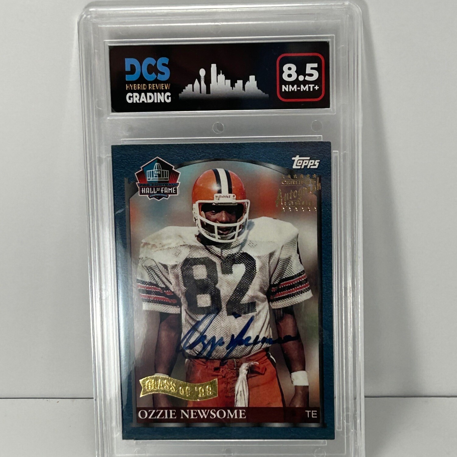 1999 Topps Certified Ozzie Newsome Autograph Cleveland Browns NFL Hall of Fame DCS 8.5
