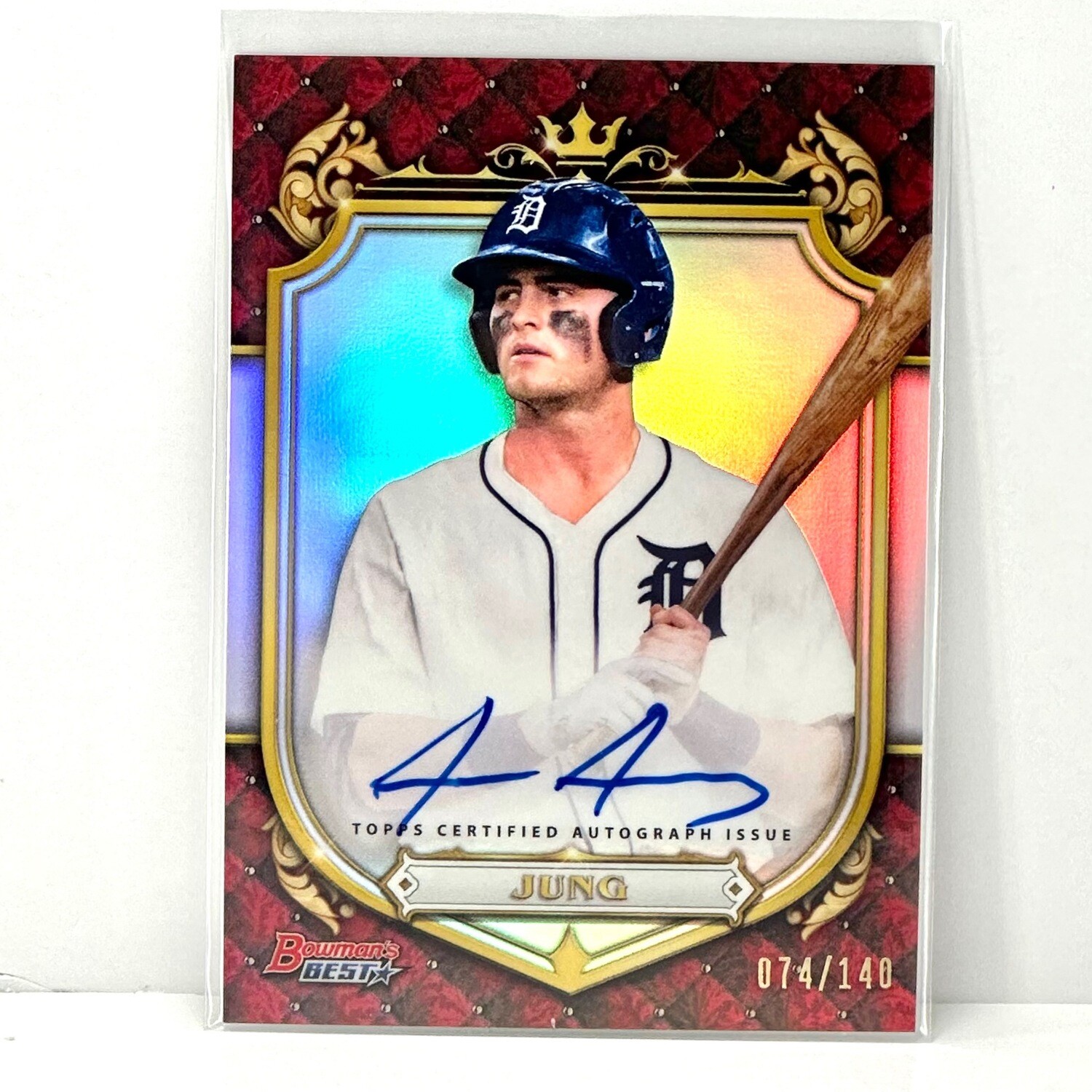 2022 Bowman Best Baseball Jace Jung Prospective Royalty Auto /140 Detroit Tiger