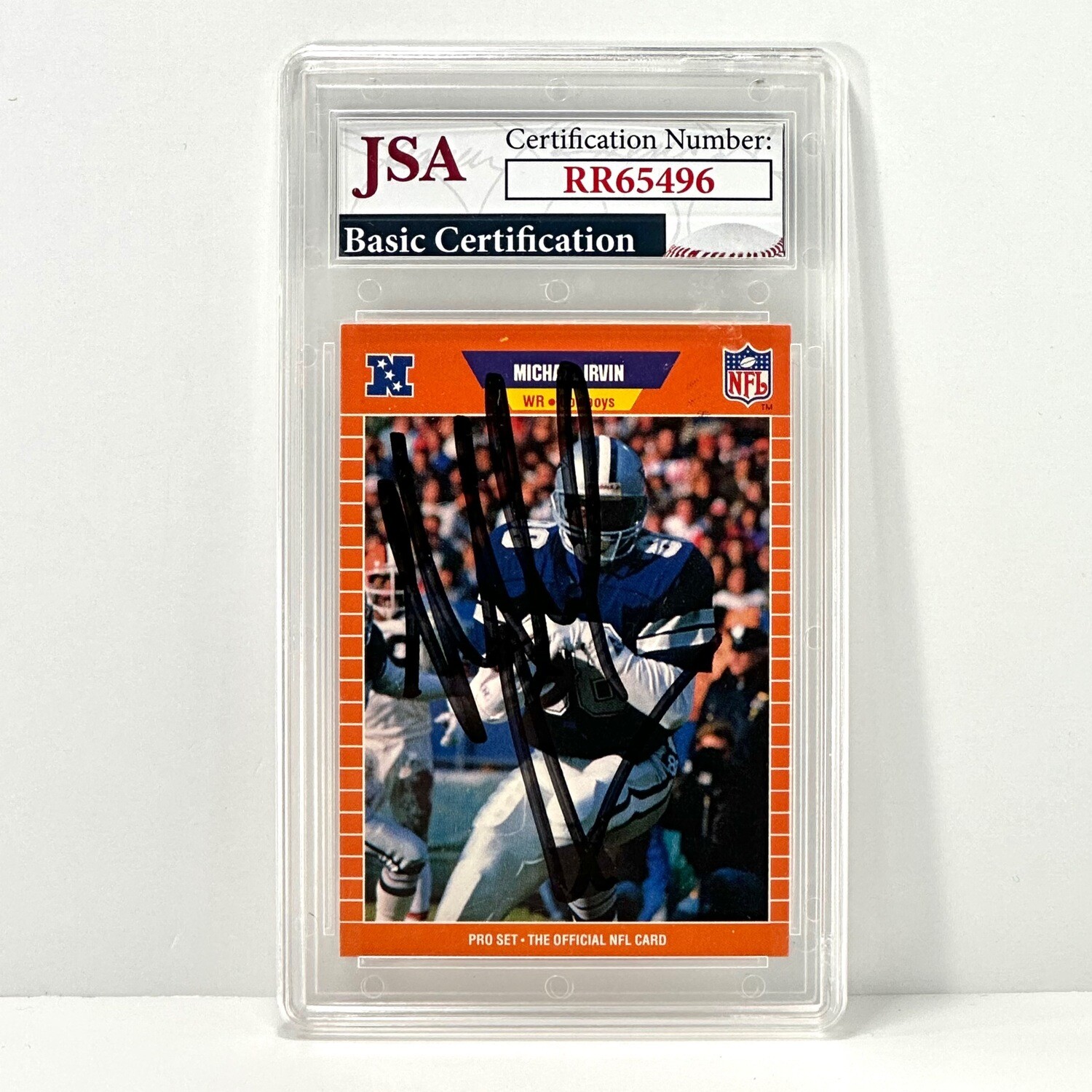 1989 Pro Set Football #89 Michael Irvin  RC Rookie HOF Autographed JSA Certified