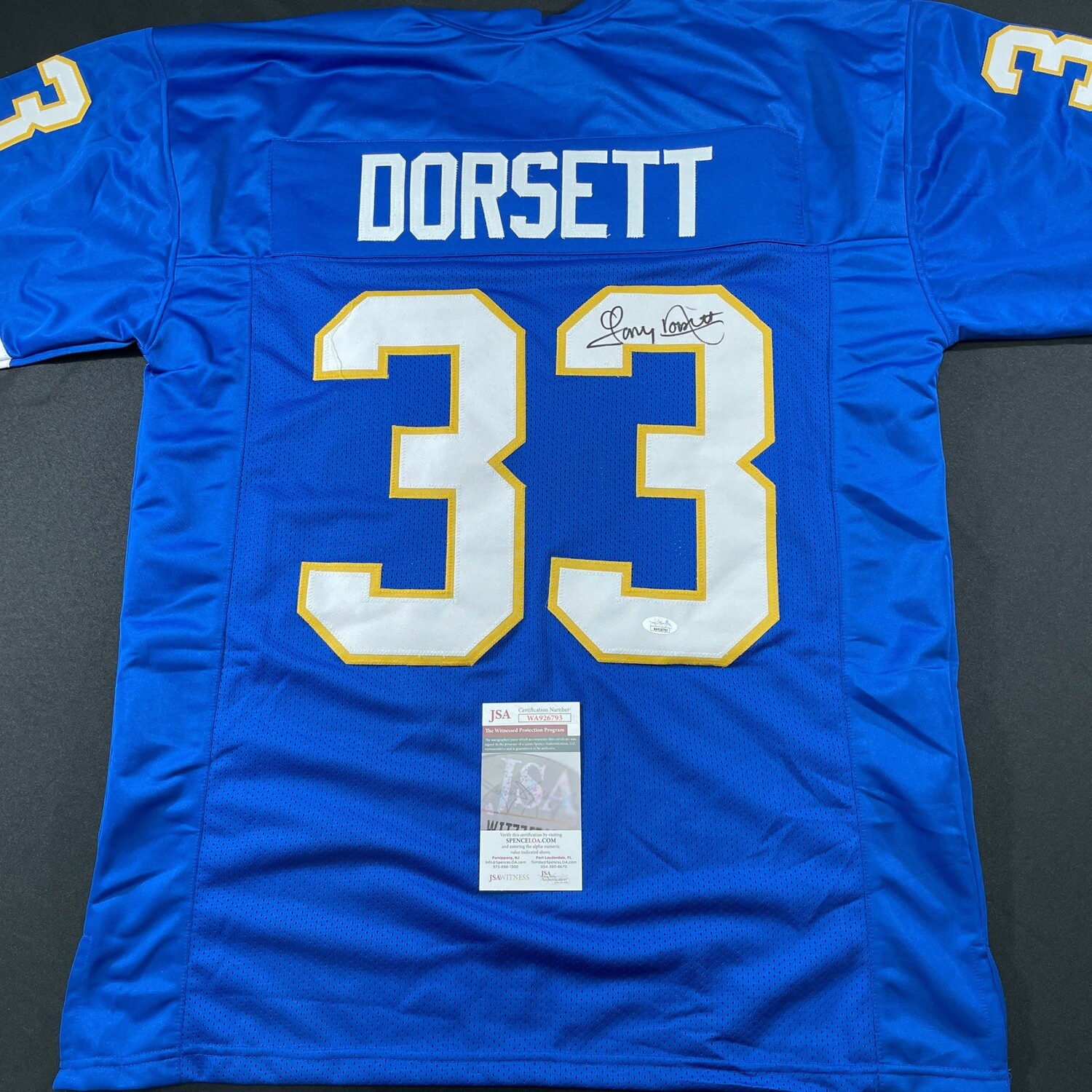 Tony Dorsett University of Pittsburgh Autographed Jersey JSA Authenticated