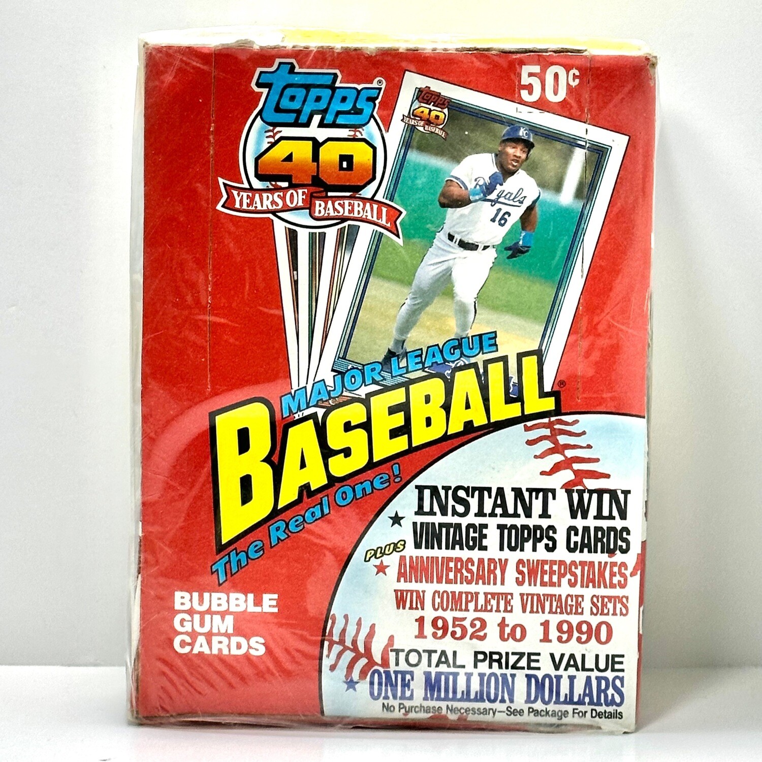 1991 Topps 40 Years of Baseball Factory Sealed Box 36 Wax Packs Bubble Gum