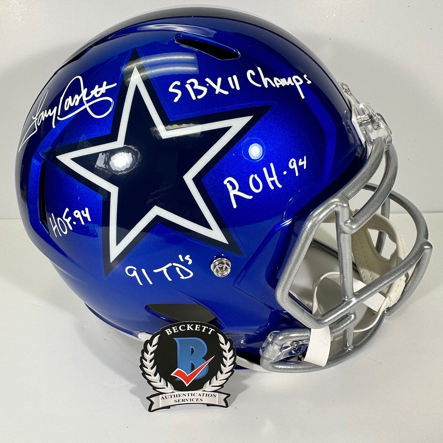Tony Dorsett Flash Replica Full Size Helmet SBXll Champs,HOF 94,91 TD’s and ROH 94 Beckett Authenticated
