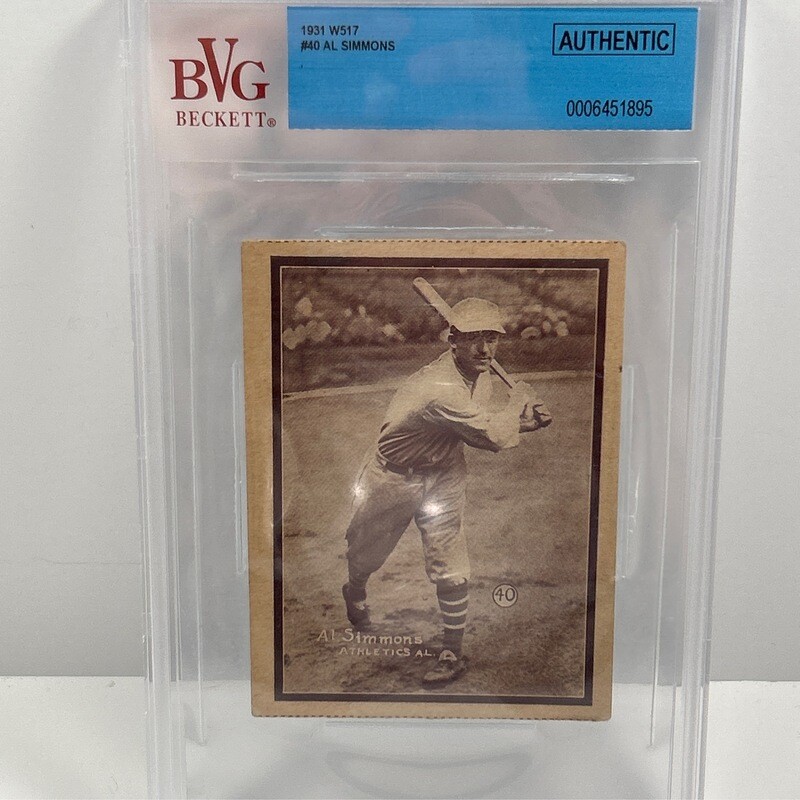 1931 W517 #40 Al Simmons BVG Authentic