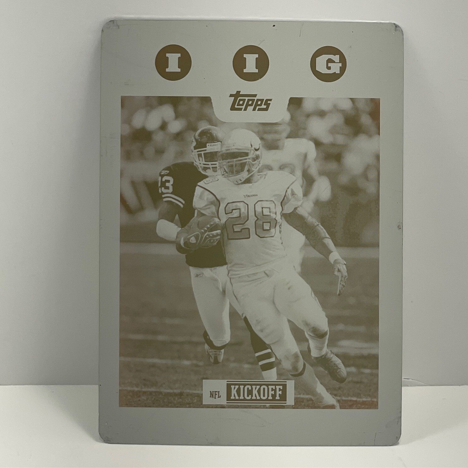 2008 Topps Kickoff Adrian Peterson Yellow Printing Plate