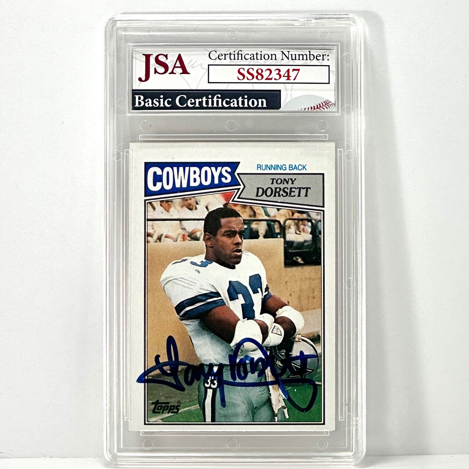 1987 Topps Tony Dorsett A Football Cards #263 Autograph JSA Authenticated