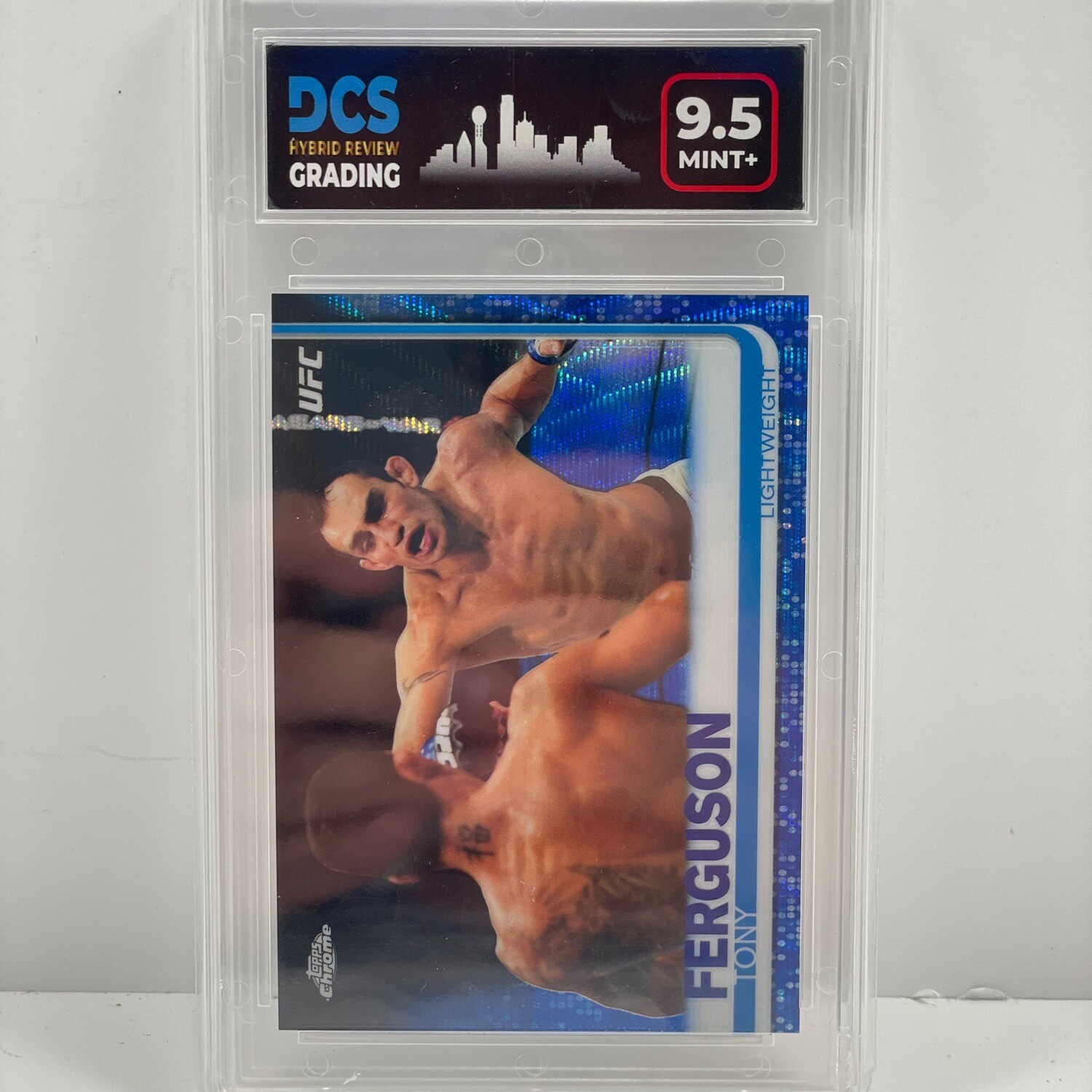 2019 Topps UFC Chrome TONY FERGUSON #41 BLUE REFRACTOR #73/75 DCS 9.5
