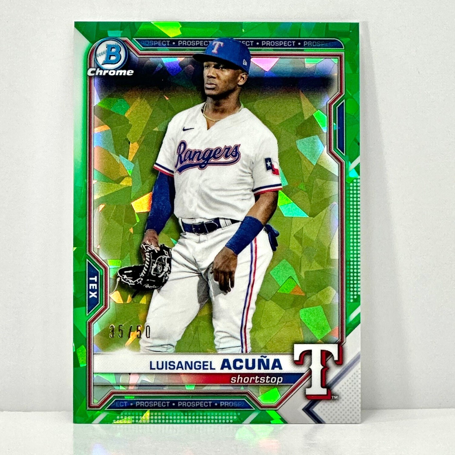 2022 Bowman Draft Chrome Green Cracked Ice #d / 50  Luisangel Acuña #BDC-159