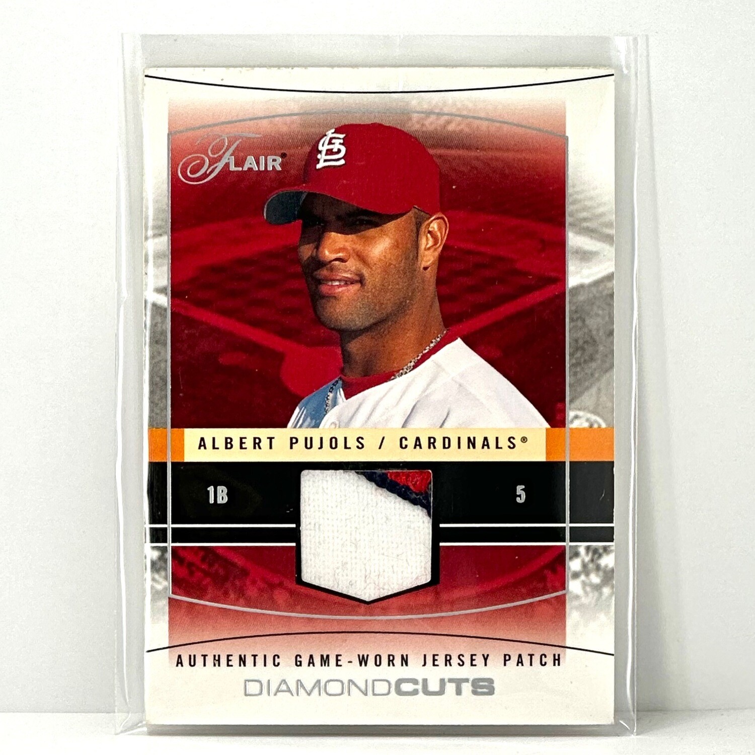 2004 Flair Albert Pujols Diamond Cuts Game Used Jersey Pujols Number # /50