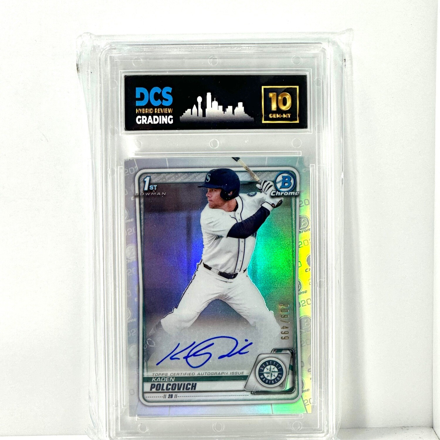 2020 Bowman Chrome First Kaden Polcovich Refractor #d/499 Auto DCS10