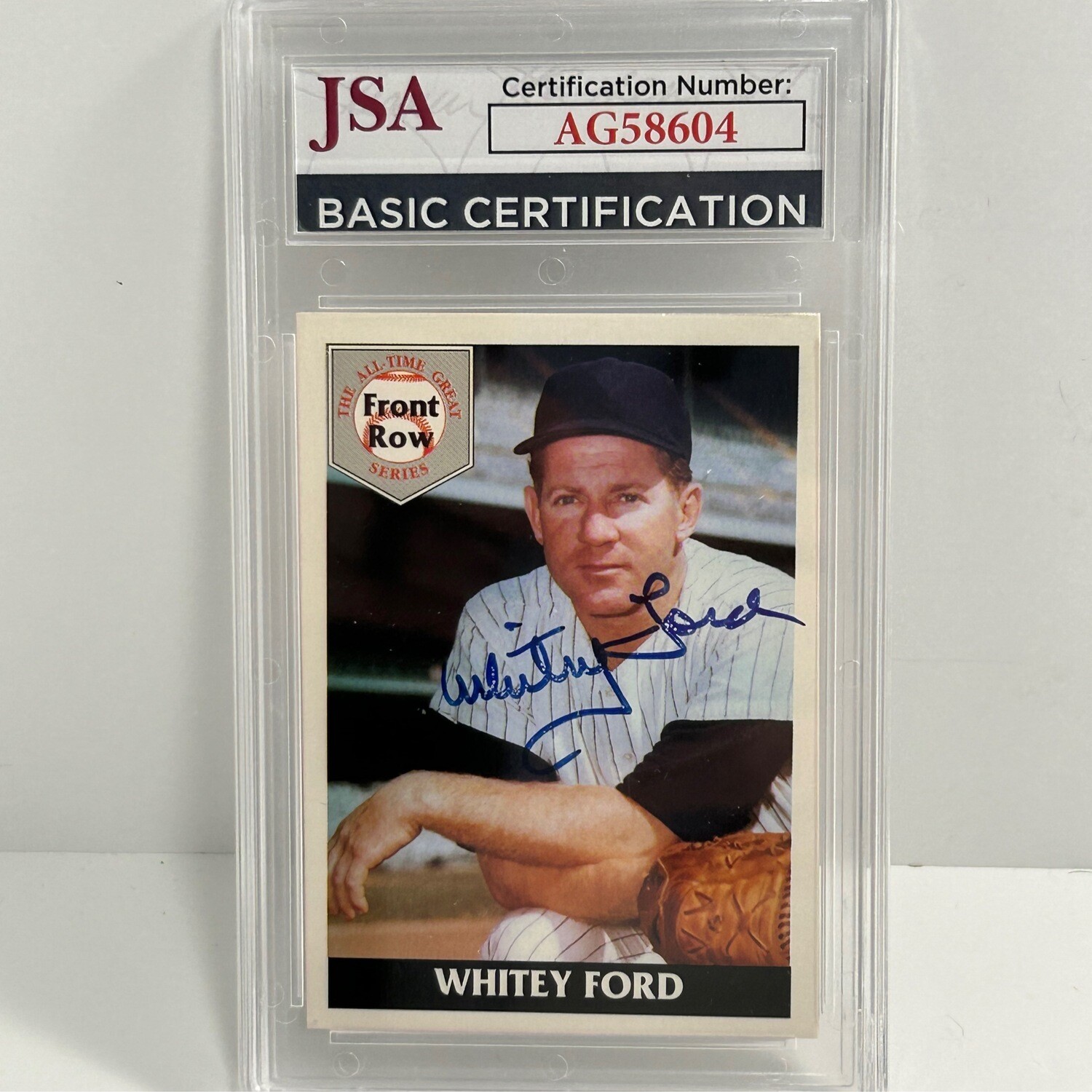 1992 Front Row All Time Great Series Whitey Ford Signed JSA Cert