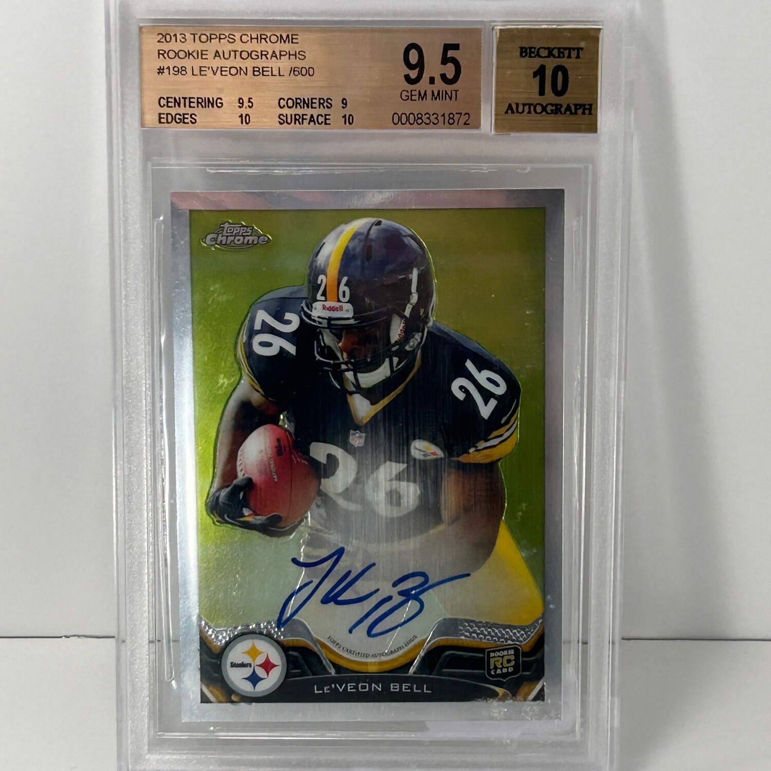 2013 Topps Chrome Rookie Auto Le'Veon Bell BGS 9.5