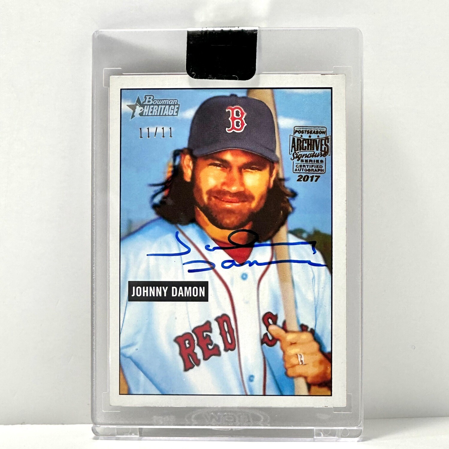 2017 Archives Signatures Series Bowman Heritage #128 Johnny Damon Mahogany Auto