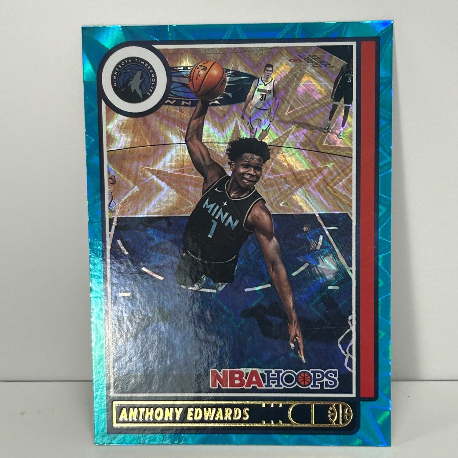 2021-22 Panini NBA Hoops Anthony Edwards #9 Teal Explosion