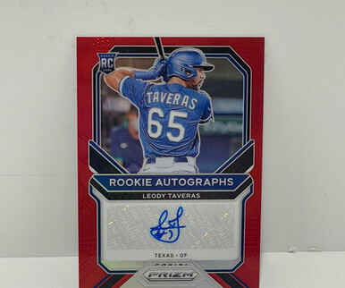 2021 Panini Prizm Leody Taveras Red Rookie Autographs #RA-LT /99