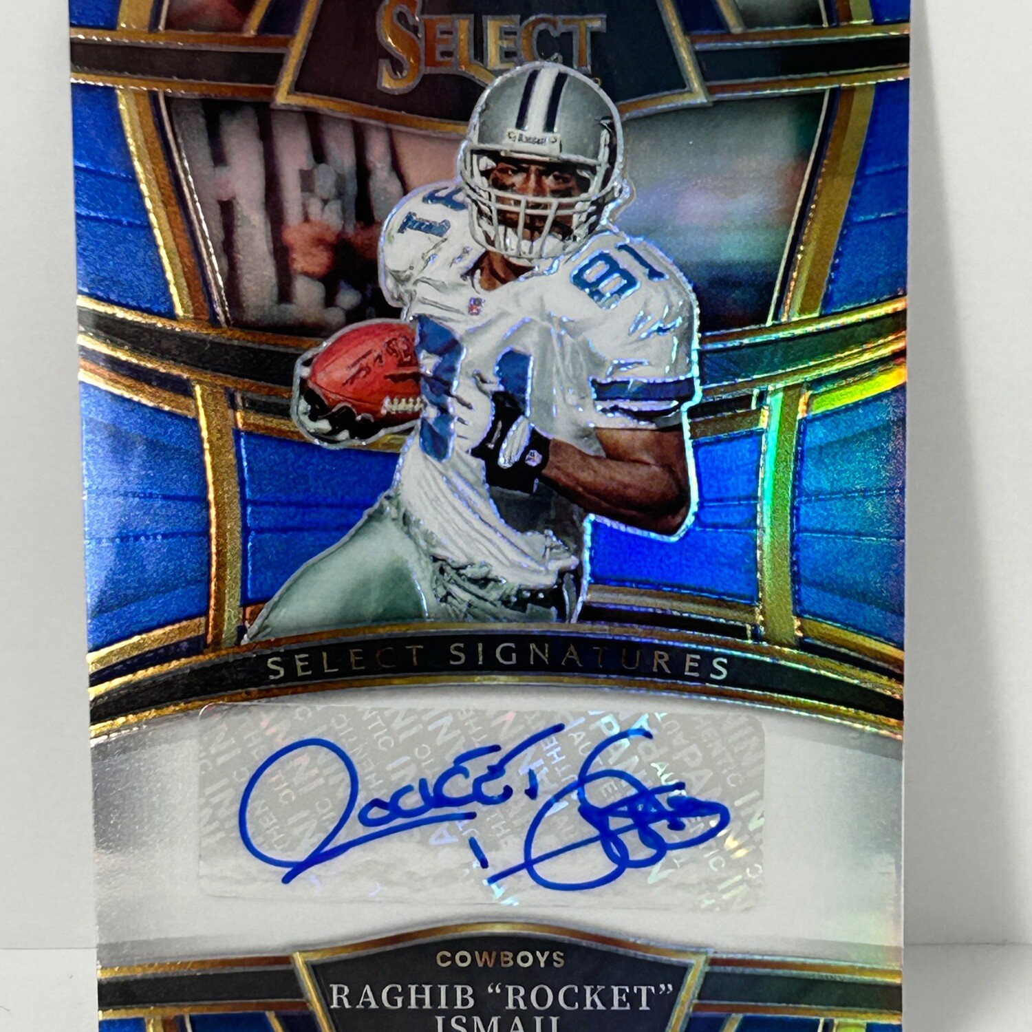 2022 Panini Select Raghib Rocket Ismail Auto Blue Prizm #’d /99 Cowboys SSP-RAI