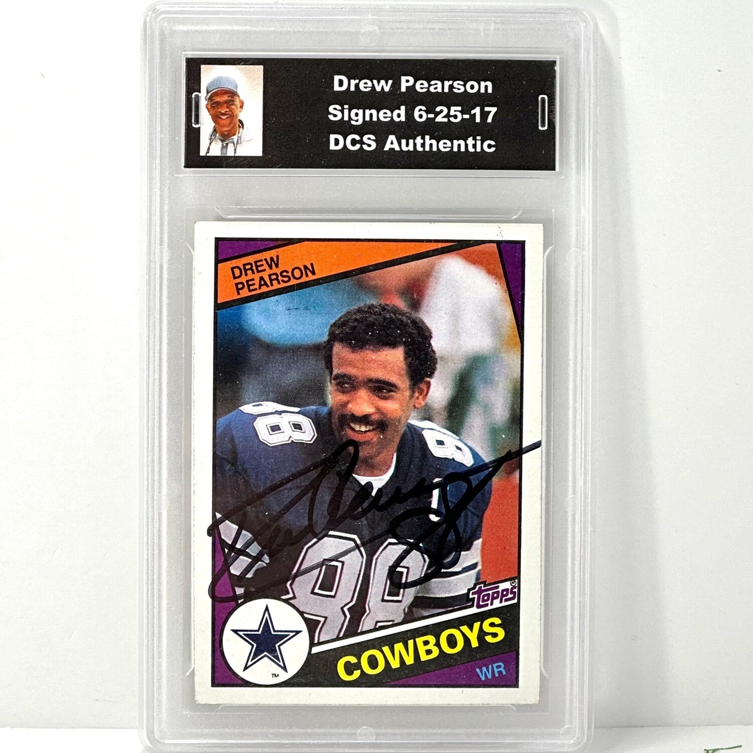 1984 Topps Drew Pearson #243 Autographed JSA Certified
