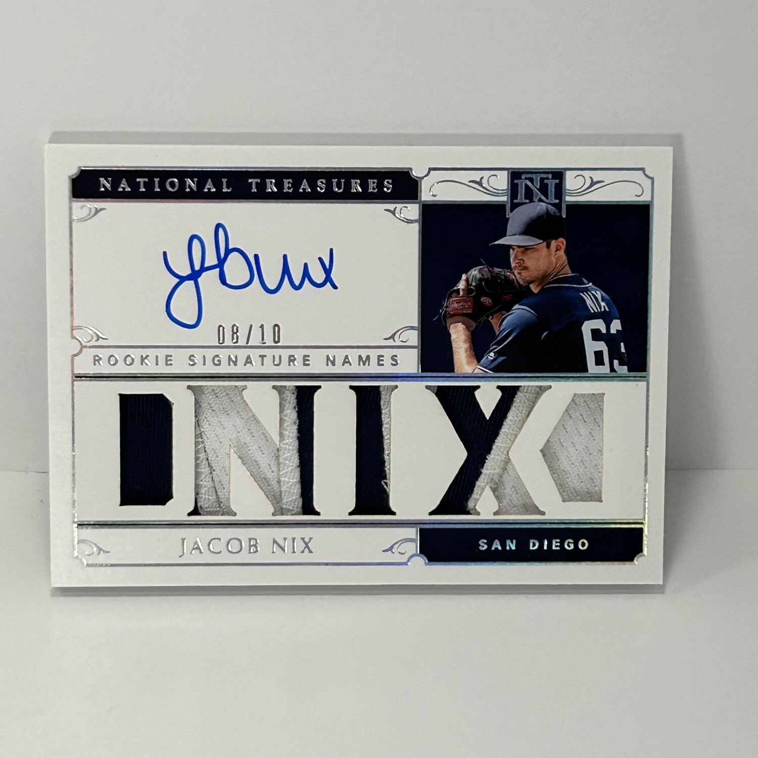 2019 Panini National Treasures Jacob Nix Rookie Signauture Names RC Auto #/10