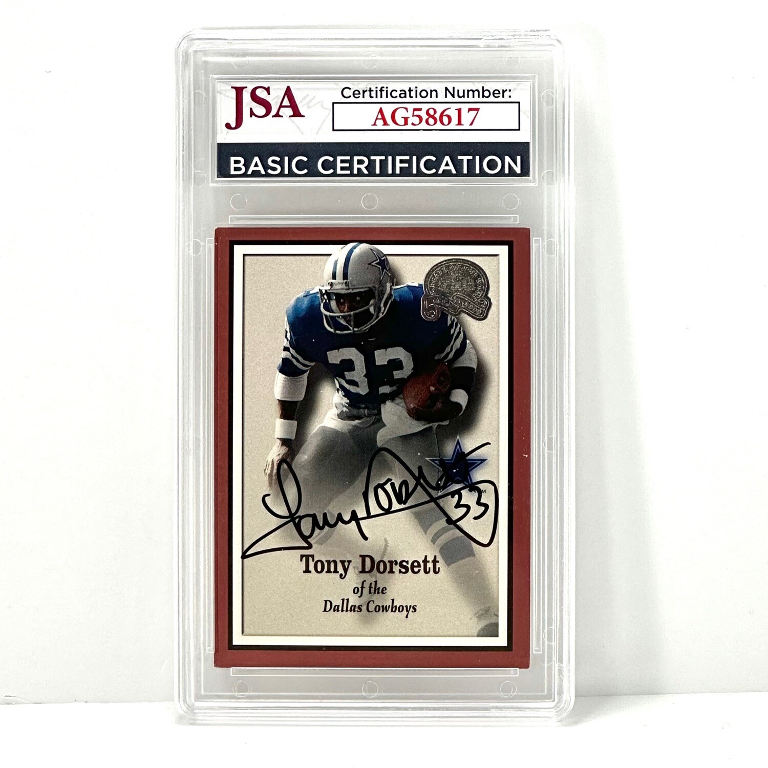 2000 Fleer Football Greats of the Game #3 Tony Dorsett Autographed JSA Certified