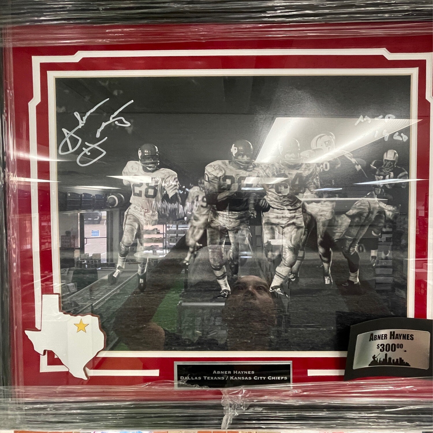 Abner Haynes Dallas Texans /Kansas City Chiefs JSA Authenticated framed Autographed photo
