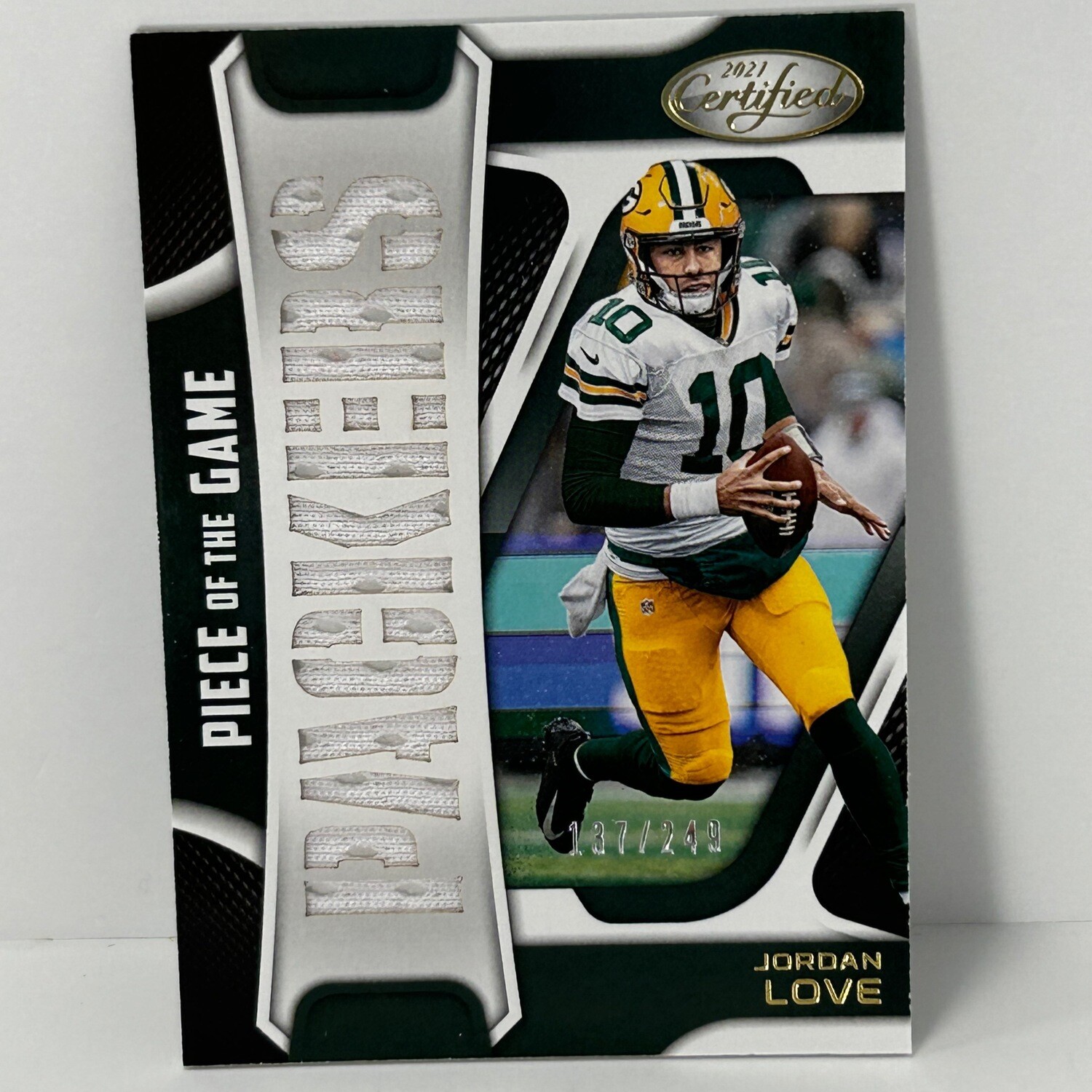 2021 Panini Certified Piece of the Game Jordan Love RC /249 POG-JL Packers WOW