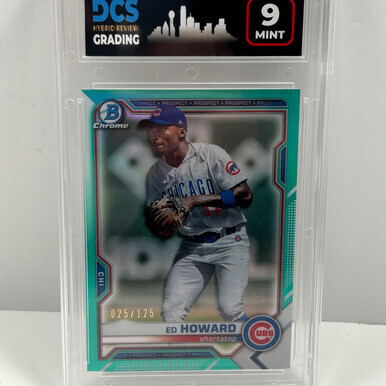 2021 Bowman Chrome Ed Howard Aqua #d/125 BCP-12 DCS 9
