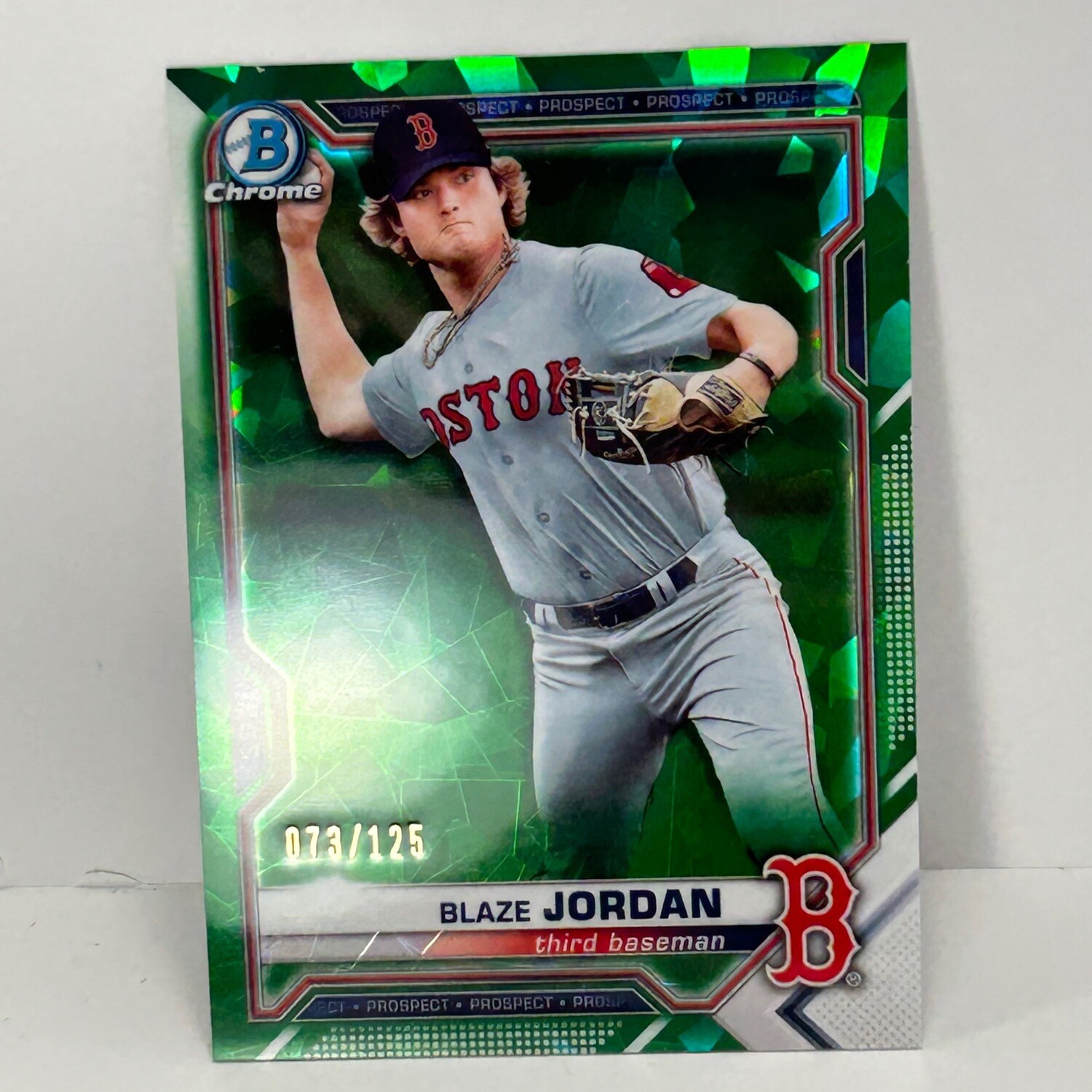 2021 Bowman Chrome Sapphire Edition Prospects Green Refractor /125 Blaze Jordan