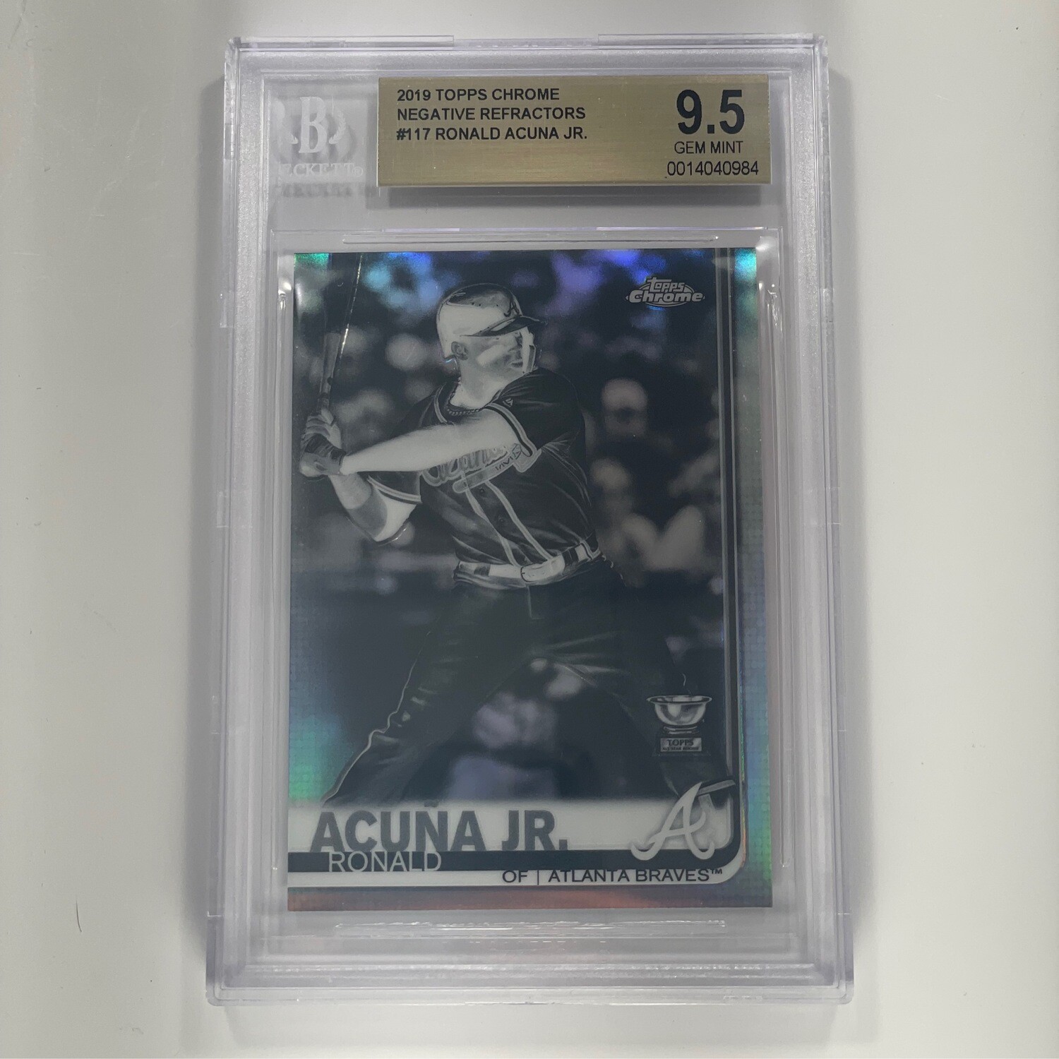 2019 Topps Chrome Ronald Acuna jr Negative Refractor BGS 9.5