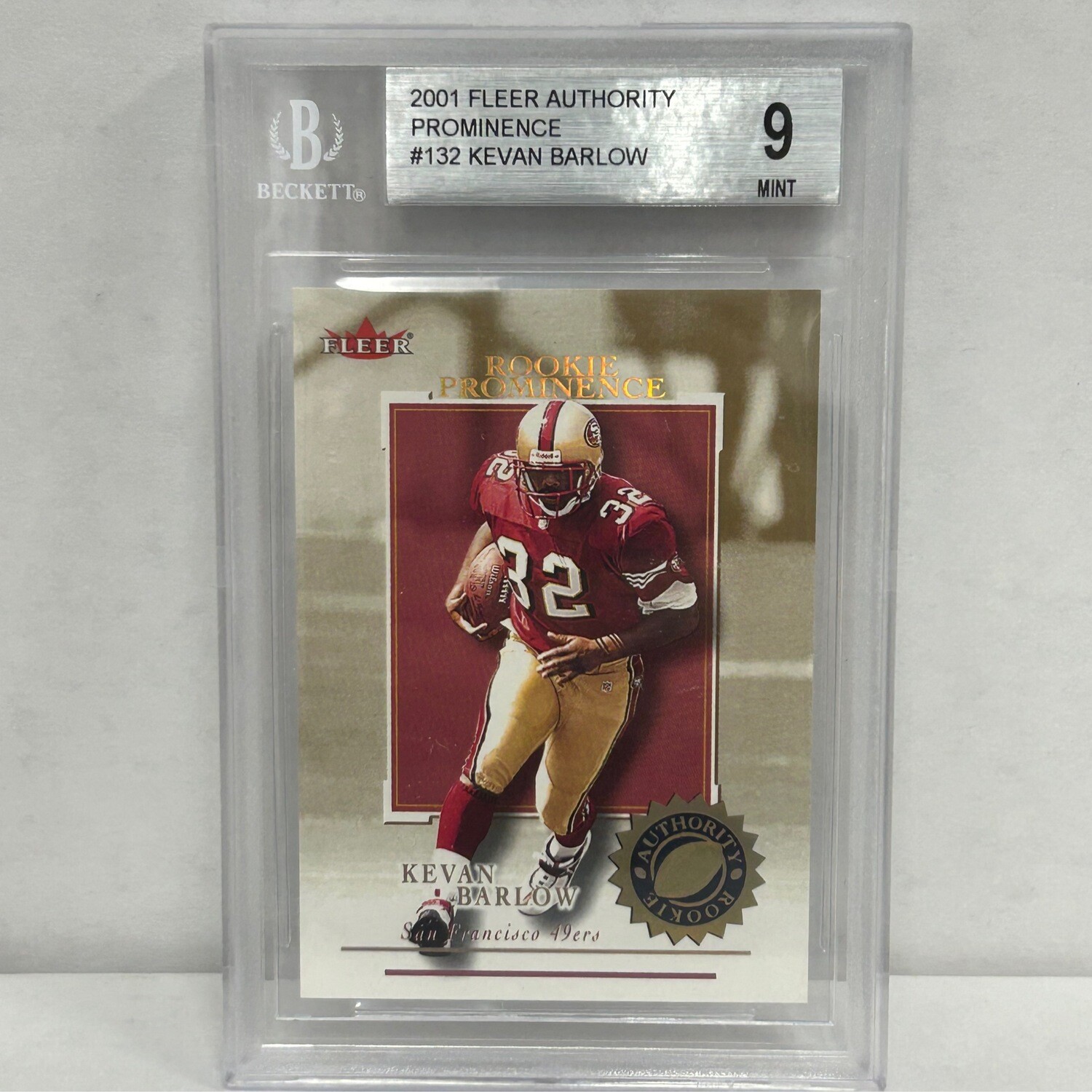 2001 Fleer Authority Prominence #132 Kevan Barlow  Beckett 9