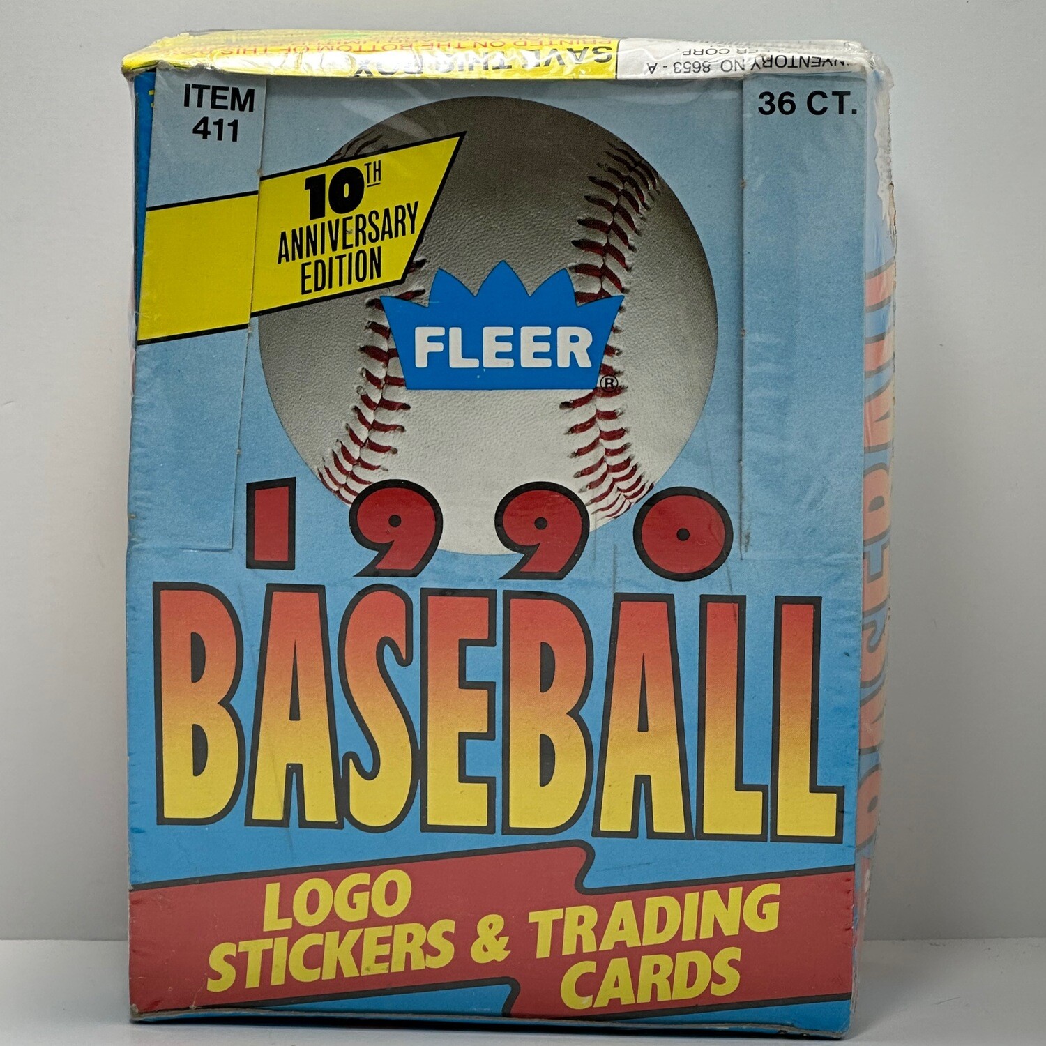 1990 FLEER BASEBALL 10TH ANNIVERSARY UNOPENED CASE FRESH BOX - 36 PACKS