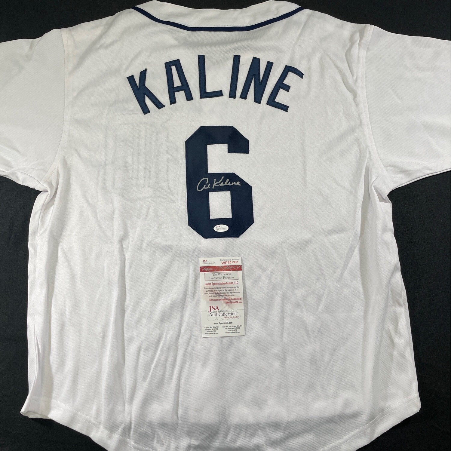 Al Kaline White Detroit Tigers JSA Authenticated Autographed Jersey